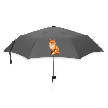 Watercolor Fox in the Forest - Umbrella (small) - grey - Front