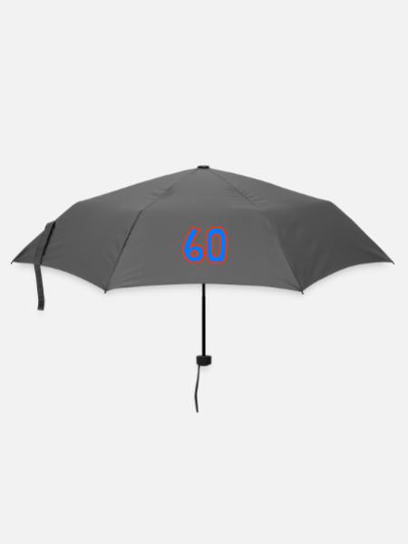 60. 60 JAHRE. 60-JÄHRIGES JUBILÄUM. 60. GEBURTSTAG. - Regenschirm (klein) - Grau