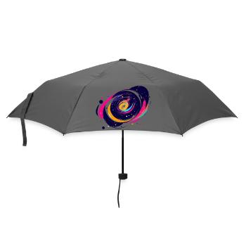 Farbwirbel Galaxie Weltall Muster - Regenschirm (klein) - Grau - Vorne