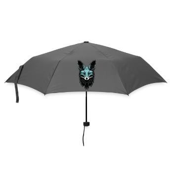 Türkiser Fuchs Tattoo Waldtier Herbst Winter - Regenschirm (klein) - Grau - Vorne