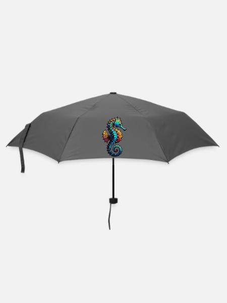 Seepferdchen - Regenschirm (klein) - Grau