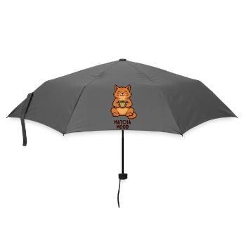 Matcha Mood Katze Teezeit - Regenschirm (klein) - Grau - Vorne