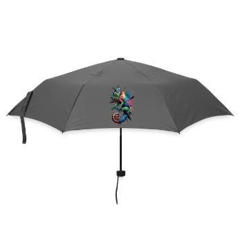 Colorful chameleon artwork for creatives and - Umbrella (small) - grey - Front