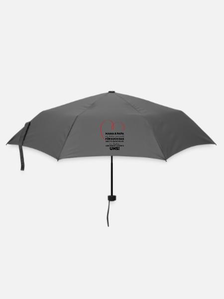 Mama Papa Eltern lustiges Geschenk - Regenschirm (klein) - Grau