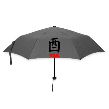 Wein-Kanji Karakte - Regenschirm (klein) - Grau - Vorne