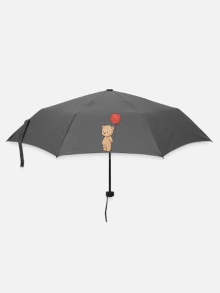 Cute bear lover with balloon - Umbrella (small) - grey