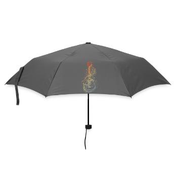 Ukulele Skizze Retro Style - Regenschirm (klein) - Grau - Vorne