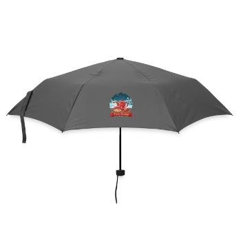 Rote Teekanne im Winterzauber - Regenschirm (klein) - Grau - Vorne