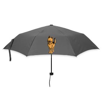 Lustiger Deutscher Schäferhund DSH Hund Comic - Regenschirm (klein) - Grau - Vorne
