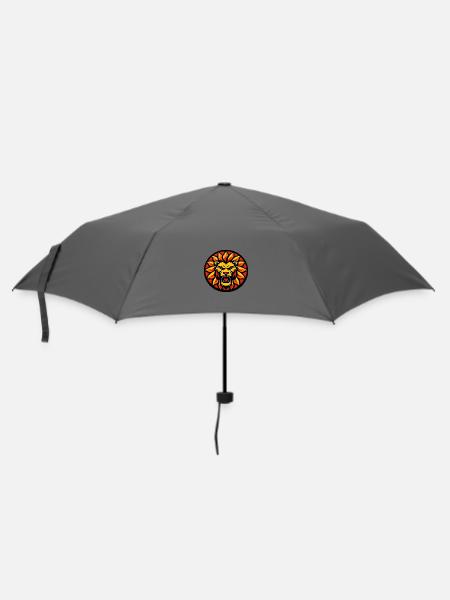 Feuerlöwe Sonnenkreis Emblem - Regenschirm (klein) - Grau