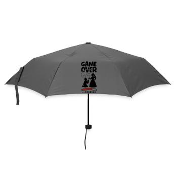 Game Over Hochzeit Ehepaar - Regenschirm (klein) - Grau - Vorne