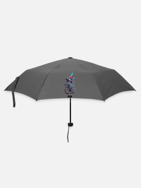 Lebendige Fahrrad-Burst-Kunst - Regenschirm (klein) - Grau