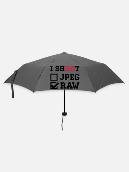 I Shoot – Fotografie Kamera Fotograf - Regenschirm (klein) - Grau