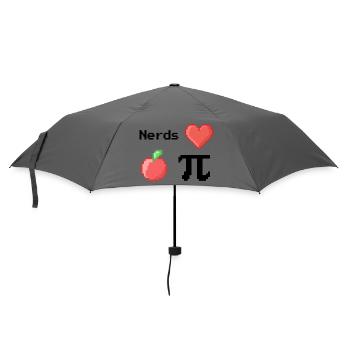 nerds love apple pi pie sprüche math s pixel - Regenschirm (klein) - Grau - Vorne