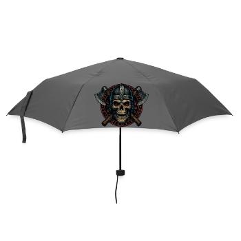viking skull runes, norse warrior Valhalla - Umbrella (small) - grey - Front