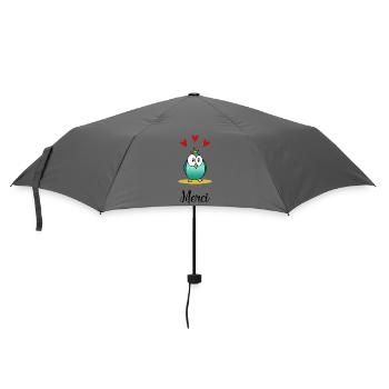 GELIEBTE. HERZ. MEISTER. VIELEN DANK. DANKE HERRIN. - Regenschirm (klein) - Grau - Vorne