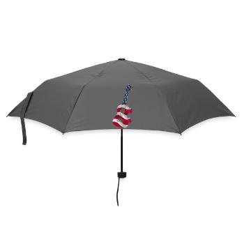 Hawaiian Ukulele Uke American Flag - Regenschirm (klein) - Grau - Vorne