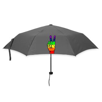 Rainbow hand peace - Umbrella (small) - grey - Front
