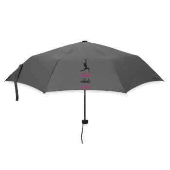 Yoga - Einatmen. Ausatmen. Entspannen. - Regenschirm (klein) - Grau - Vorne