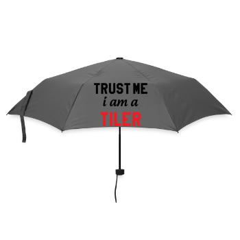 Glaub mir, ich bin Fliesenleger – Berufserfahrung - Regenschirm (klein) - Grau - Vorne