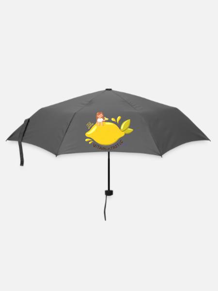 Vitamintastic Zitronen Girl - Regenschirm (klein) - Grau