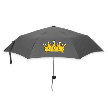 Krone golden mit Perlen. - Regenschirm (klein) - Grau - Vorne