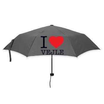 I LOVE VEJLE - Regenschirm (klein) - Grau - Vorne