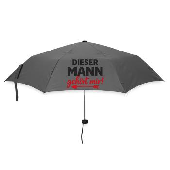 DIESER MANN gehört mir Partner Geschenk für Paare - Regenschirm (klein) - Grau - Vorne