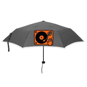 DJ Turntable Hand Scratching - Umbrella (small) - grey - Front