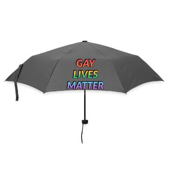 Gay Lives Matter Regenbogen - Regenschirm (klein) - Grau - Vorne