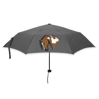 Horse Portrait - Umbrella (small) - grey - Front