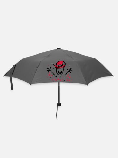 Fasching mit Konfetti, Karneval - Regenschirm (klein) - Grau