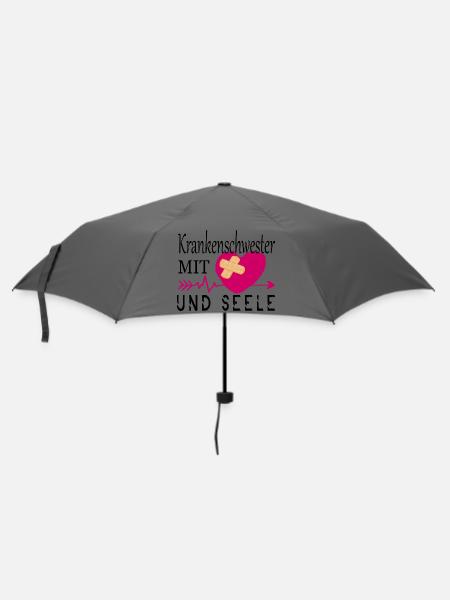 Krankenschwester mit Herz - Regenschirm (klein) - Grau