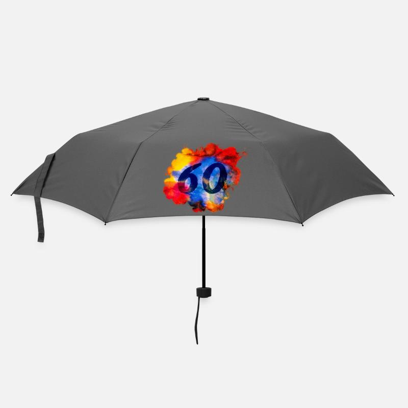 60th Birthday - Watercolor - Umbrella (small) - grey