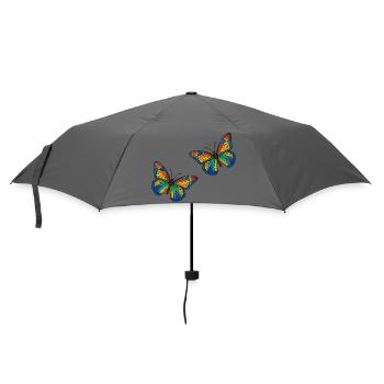 Colorful Mosaic Butterflies Design - Umbrella (small) - grey - Front