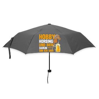 Bier Pferd Hobby Horsing - Regenschirm (klein) - Grau - Vorne