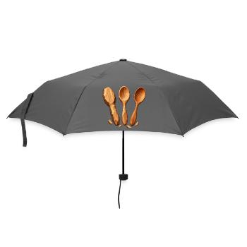 Vom Löffelleeren zum fertigen Holzlöffel - Regenschirm (klein) - Grau - Vorne