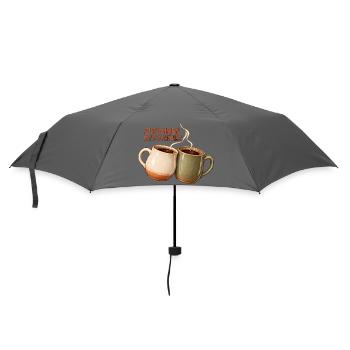 Zusammen ist's schöner - Zwei Kaffeetassen - Regenschirm (klein) - Grau - Vorne