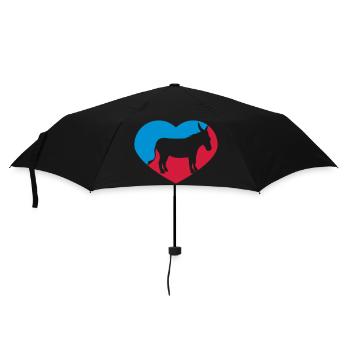 heart i love love donkey horse pony small packelsel l - Umbrella (small) - black - Front