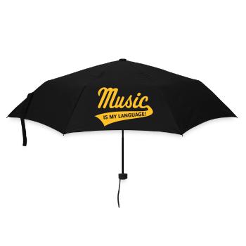 Music Is My Language! (Musik, Musiker, Musikerin) - Regenschirm (klein) - Schwarz - Vorne