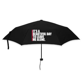 leave me alone day - Regenschirm (klein) - Schwarz - Vorne
