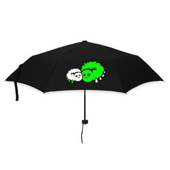 2 Chenille Maman Papa Enfant Famille Mère Père Mignon - Parapluie standard - noir - Devant