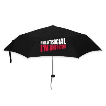 pas antisocial anti-stupide - Parapluie standard - noir - Devant