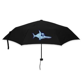 Cool DJ Shark Sawfish Shark Fish Party Music - Umbrella (small) - black - Front