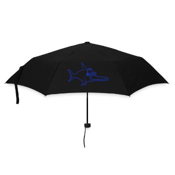 Cool DJ Shark Sawfish Shark Fish Party Music - Umbrella (small) - black - Front