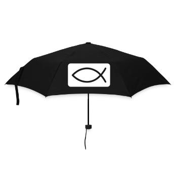 Fisch Christlich Jesus - Regenschirm (klein) - Schwarz - Vorne
