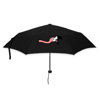 loch wand lachen mund auf essen trinken beugen unt - Regenschirm (klein) - Schwarz - Vorne
