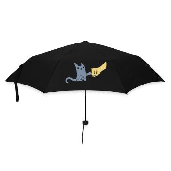 Brofist Katze Fist Pump - Regenschirm (klein) - Schwarz - Vorne