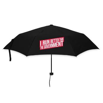 run better than government - Umbrella (small) - black - Front