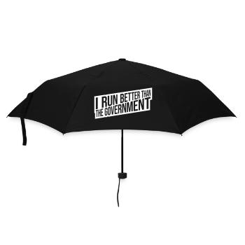 run better than government - Umbrella (small) - black - Front